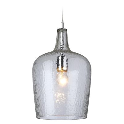 Firstlight Lighting Glas 1 Let kuppel loft vedhæng Krom, Klart glas, E27