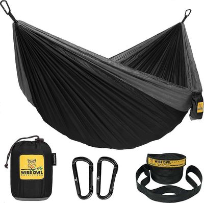 Wise Owl Outfitters Camping Hammock - kannettava riippumatto, retkeilytarvikkeet Yhden tai kahden hengen riippumatto ulkokäyttöön, sisätiloihin w /...