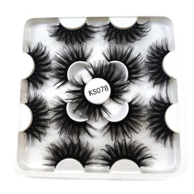 Varychmoo 7 Par 25mm Lang Tjavset Fluffy Hair 3d Mink Tyk falsk øjenvipper Vipper Extension 78 7Pairs
