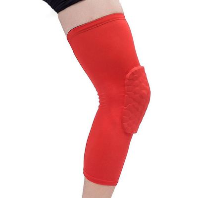 1Pcs basketball knæ puder ærme honeycomb skinne elastisk knæpude beskyttelsesudstyr patella skum støtte volleyball støtte 03 M