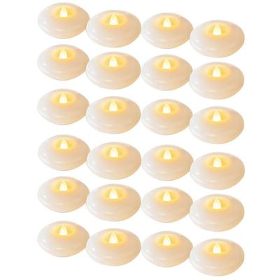 24 kpl liekittömät led-kelluvat kynttilät, 200 tunnin valkoinen akkukäyttöinen vedenpitävä lämpökynttilä yli White