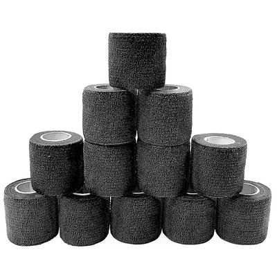 12 stk sort elastisk selvklæbende bandage 5 cm sport fast elastisk bandage til sportsskader og