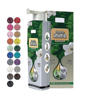 Plant Bubble Dye shampoo, väriaine naisille mies, kotitalous Helposti pestävä pesuvoide Kastanjanruskea
