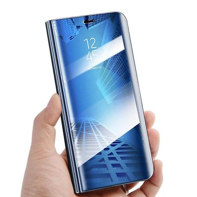 TechSolz Samsung Galaxy A12 - Älykäs kirkas näkymäkotelo - sininen