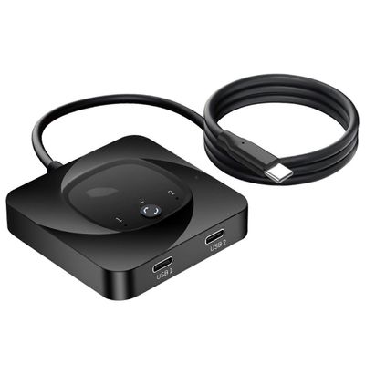 USB-C-kaksisuuntainen kytkin USB C -kytkin 2 tietokonetta USB C KVM -kytkin 8K@60Hz tuki HDR 10Gbps tiedonsiirto PD 100W lataus 2 USB-C-kaapelia si...
