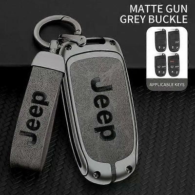 Unbrand Sinkkiseoksesta valmistettu nahkainen auton logon avaimensuojuskotelo, joka on yhteensopiva Jeep Grand Cherokee XJ Renegade Compass Wrangle...
