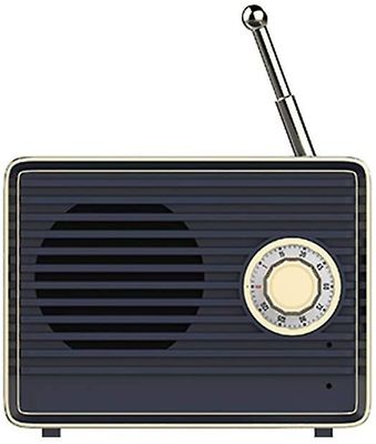 Linkrunning Trådløs retro højttaler, bærbar retro bluetooth USB-højttaler med indbygget mikrofon, desktop bogreol fest rejsehøjttaler (sort)