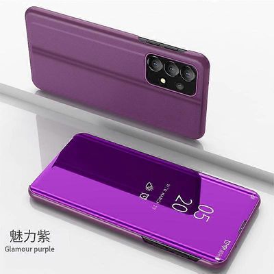 Samsung Galaxy A14 A34 A54 5G -kotelolle Ylellinen älypeili magneettinen läppänahkainen puhelinkotelo Samsung A54 A 14 34 54 -kuorelle violetti For...