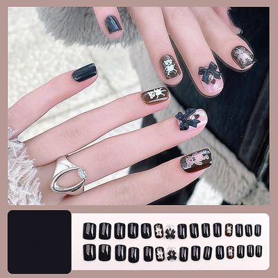 Bærbar negle patch aftagelig blød negle patch gelé lim færdig søm patch wearable nail patch Omladning brokade karpe