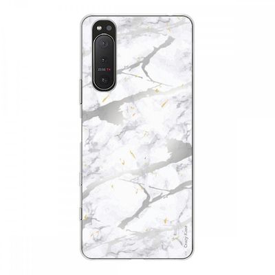 Crazy Kase Hull Til Sony Xperia 5 Ii i Silikone Soft 1 Mm, Grå Marmor Effekt