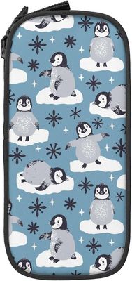 Kerota Söpöt pingviinit Lumihiutaleet Penaali Suuri kapasiteetti Kestävä kynäpussi Säilytyskynä Kynälaukku vetoketjulla Pussilaatikko Kiinteä kotel...