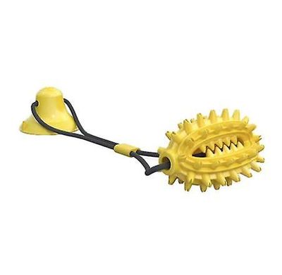 Handuo Hund Rope Ball Chew Legetøj med Sucker Bite-resistente Hund Sucking Legetøj gul