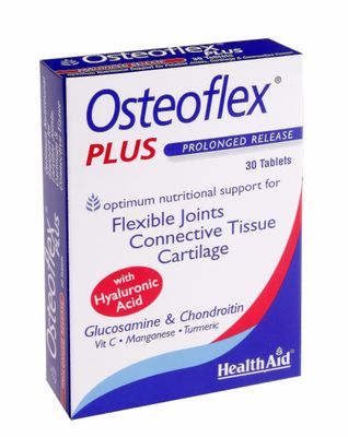 Health Aid Osteoflex Plus (hyaluronihappo, glukosamiini++) - Läpipainopakkaus, 30 tablettia