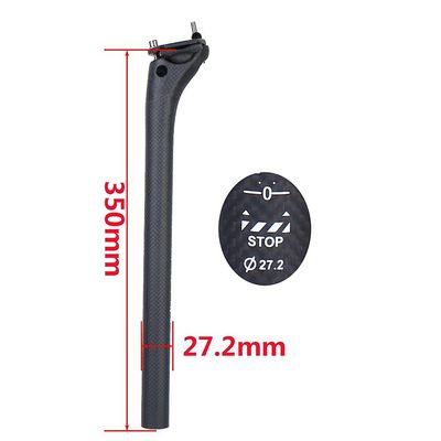 Carbon Sadelpind Mountainbike Cykel sædestolstol 3K 27,2x350 mm 6512