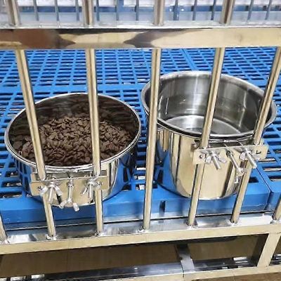 2 kpl ruostumattomasta teräksestä valmistettu vesikulho koirille, ei roiskeita suureen häkkiin tai häkkikäyttöön, ihanteellinen lemmikkieläinten om...