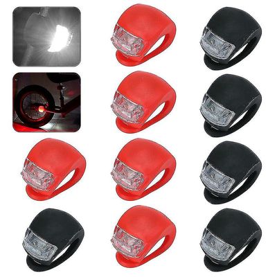 10x cykellampe Cykel Front Light BaglygteHjul Lys Led silikone lampe