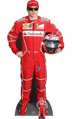 Formula 1 Cutouts Kimi Räikkönen, moottoriurheilu Kilpa-autoilija Pahvinen leikkaus / Standee