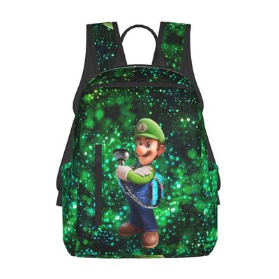 Peli Luigin kartano kevyt reppu opiskelijan kirjalaukku koululaukku laukku laukku päiväreppu unisex-reppu reppu lapsille teini-ikäiset aikuiset 16....