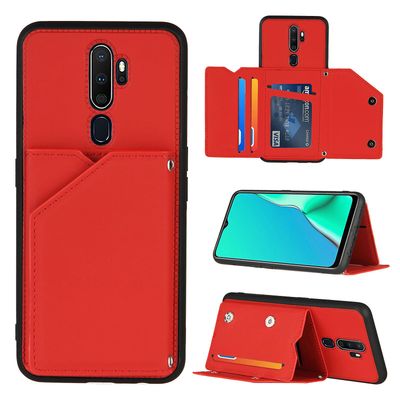 Gangxun Case For Oppo A9/a5 2020 Vintage Cuir Cover Leather Case Bumper - Rouge
