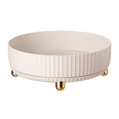 360 astetta pyörivä säilytysalusta Innovatiivinen kevyt ylellinen maustejärjestäjä levysoitin meikkijärjestäjä keittiön peilipöytään kerma valkoinen