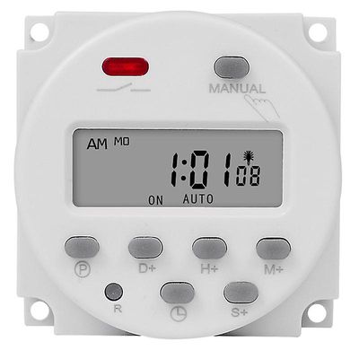 15,98 tuuman LCD-digitaalinen ajastin 5V DC ohjelmoitava aikakytkin CN101S-5V Valkoinen