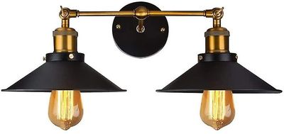 Retro væglampe industriel stil justerbar messing finish vintage væglampe (110-220v, socket E27, pærer medfølger ikke)
