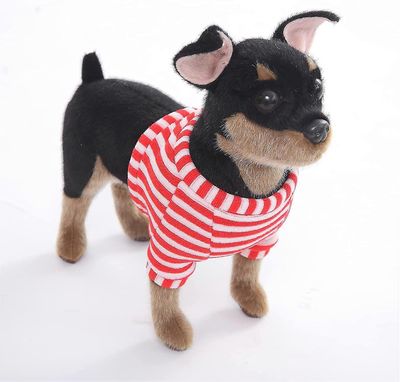 Heytea 10 tuuman dobermannipinseri koiran täytetty eläin - musta ja ruskea todentuntuinen ja realistinen pehmolelu pentu koira seisoo