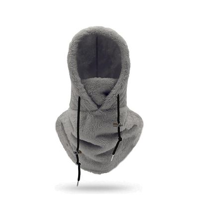 Bestdaily Naiset Miehet Balaclava Kylmä sää Fleece Tuulenpitävä hiihtonaamio Talvi Lämpö kasvonaamio Kaula Lämpimämpi huivi Kypärä Huppu Harmaa