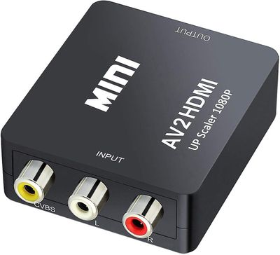 Mini Av Rca Cvbs til Hdmi Video Audio Converters Adapter Support 720 1080p Til kamera, Xbox 360, Ps1, Ps2, Wii, N64, Gamecube, Snes, Nes, Psp, Dvd ...