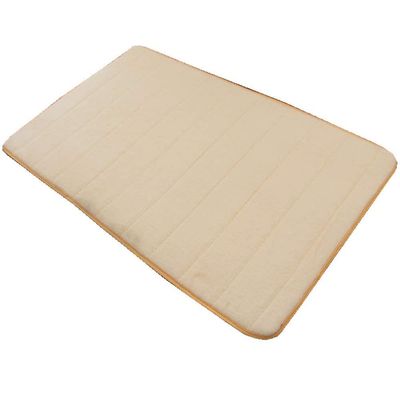 Linkrunning Badeværelse Tæppe Skridsikker Bademåtte Absorberende Bademåtte Memory Skum Badetæppe Bademåtter Gulvmåtter (40x60 Cm,beige) As shown