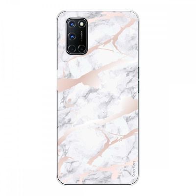 Crazy Kase Skrog til Oppo A72 i silikone blød 1 mm, pink marmor effekt