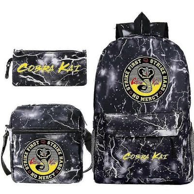 3 kpl setti Cobra Kai Reppu Lapset Koululaukut Rennot laukkupakkaukset Printit Reppu Teini-ikäisille Tytöt Pojat Matkalaukkupakkaukset 8