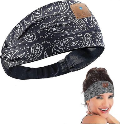 Unikuulokkeet Bluetooth-pääpanta, langaton musiikki nukkuvat kuulokkeet naisille Miehet, hengittävät musiikkipanta kuulokkeet Bluetoothilla (sininen)