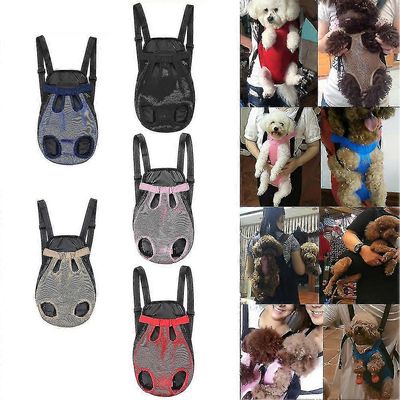 Lemmikkieläinten kanto reppu säädettävä etukissa koiran jalat häntä ulos rinta matkalaukku Punainen L