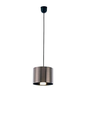 Inspired Lighting Dako Black Loft Vedhæng 1 Light E27 med 200 x 150mm metallisk pistol metal cylinderskærm