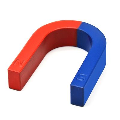 Fysiikan koesauvan opetus Punainen sininen maalattu U-muotoinen hevosenkenkämagneetti