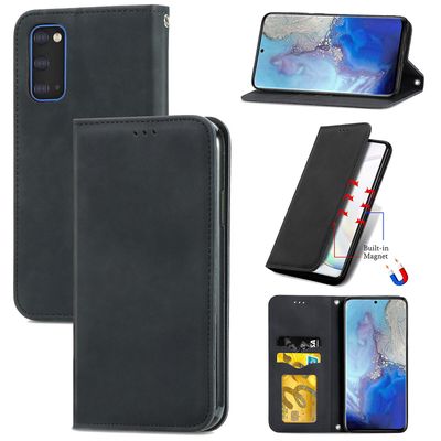 Gangxun Sag til Samsung Galaxy S20 Magnetisk lukning Læder Tegnebog Cover Housse Etui Shockproof - Sort