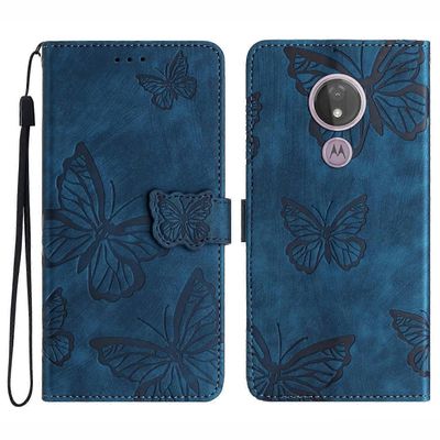 Motorola Moto G7 Power Skin-touch PU nahkakotelo perhonen painettu jalusta lompakon puhelimen kansi Monivärinen Style F