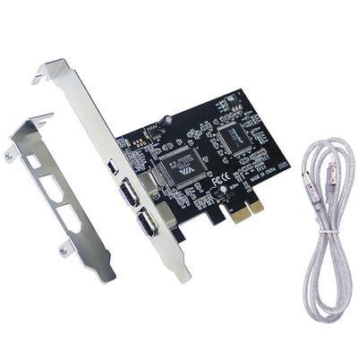 PCI-E - 1394 FireWire-kortti, PCI-Ex1 - IEEE 1394 3-porttinen FireWire-kortti, tuki 1440X1080-resoluutio, 0.8M 1394 -kaapelilla musta