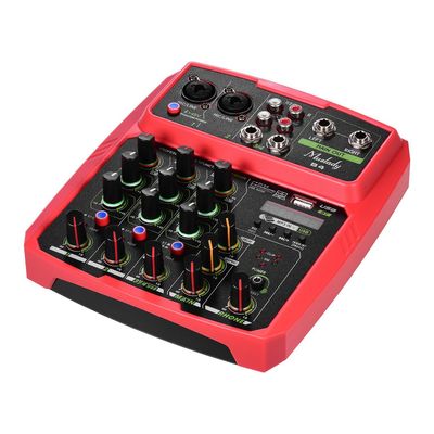 Allbestlife Muslady B4 Bærbar 4 kanaler Audio Mixer Usb mixer mixer rød eu plug