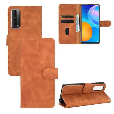 Etui til Huawei P Smart 2021 Cover Premium Læder med kortholder Flip Folio Magnetisk etui Etui Coque - Sort Brown