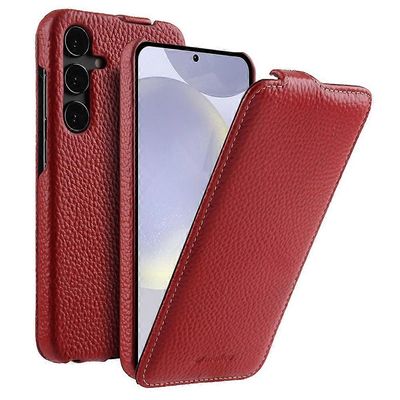 MELKCO Samsung Galaxy S24 -kotelolle pystysuora käännettävä aito lehmännahkainen puhelimen kansi täysi suoja Monivärinen Style F