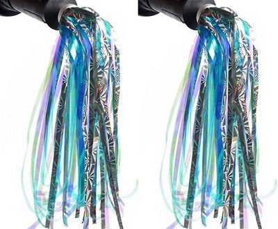 Xqday 1 Par Børn Kids'scooter Cykel Kvast Bånd Styr Farverige Streamers Pom-pom Par Cykel Greb Sparkle Baby Carrier Dekoration Tilbehør