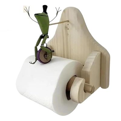 Frosk Riding Sykkel Toalettpapirholder, Morsom veggmontert froskerullpapirholder, frosketoalett