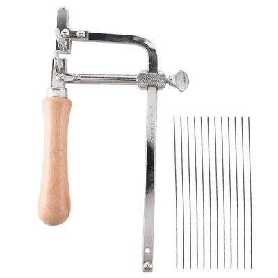 Ammattimainen säädettävä saha keula puinen kahva koruja saha käsityökalut kultasepän saha Valokuvan väri