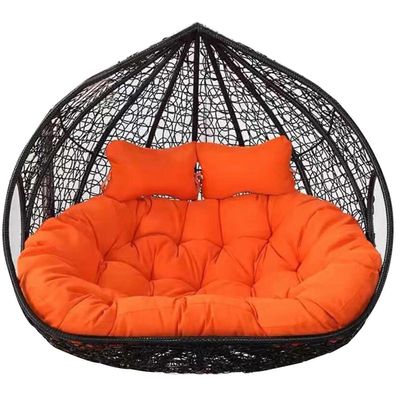 2-istuttava riipputuoli ulkokäyttöön tuplakorityynyllä, oranssi/punainen, 170 x 120 cm, puutarhariipputuoli