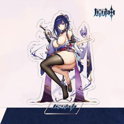 To-dimensionelle Yuanshen Spil Thunder General Gan Yu Walnut Akryl Beslag Style 17