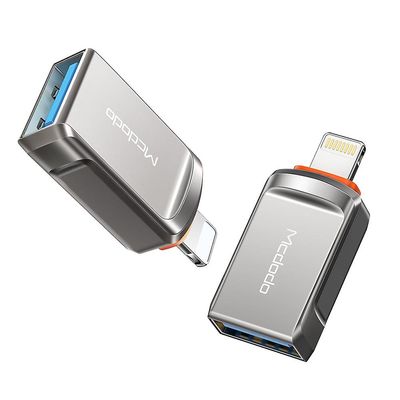 MCDODO OT-8600 USB-A 3.0 til Lightning Mini OTG adapter-pistol farve