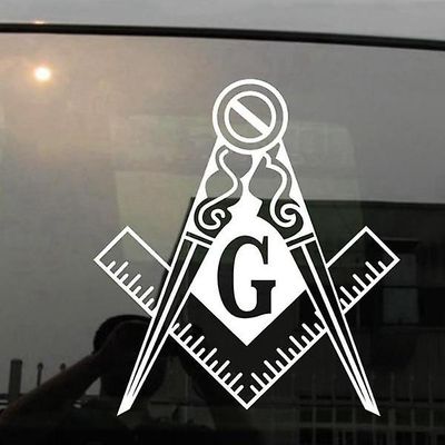 Bricks Masons Frimurerisk firkant og kompas g decal mærkat vinyl i farver og Størrelser 30cm high