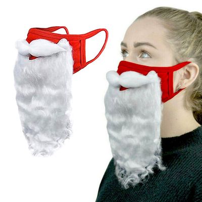 Varychmoo Jul Unisex Voksne Santa Claus Skæg Ansigtsmaske Xmas Mund Dækker Ornament 2PCS